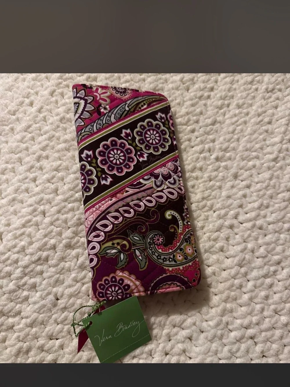 Vera Bradley Pink Paisley Quilted Tote with Matching Wallet